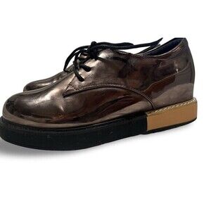 Losiny Metallic Brown Lace Up Oxford Shoes Women's Size 5.5-6 In US